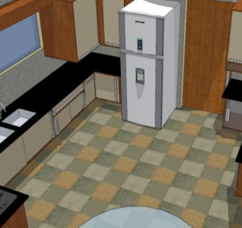 简约风格完整厨房SU模型下载_sketchup草图大师SKP模型