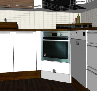 现代家居新厨房SU模型下载_sketchup草图大师SKP模型