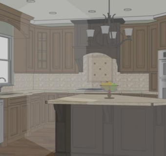 传统厨房室内装修橱柜SU模型下载_sketchup草图大师SKP模型