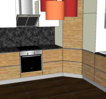 现代化小型厨房SU模型下载_sketchup草图大师SKP模型