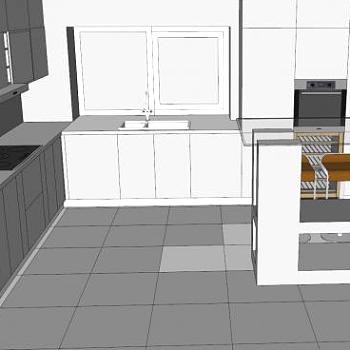 <em>现代厨房家具</em>白色橱柜SU模型下载_sketchup草图大师SKP...