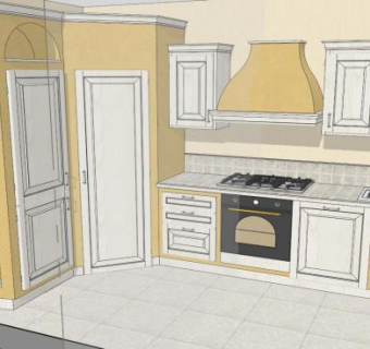 简欧风格室内厨房SU模型下载_sketchup草图大师SKP模型