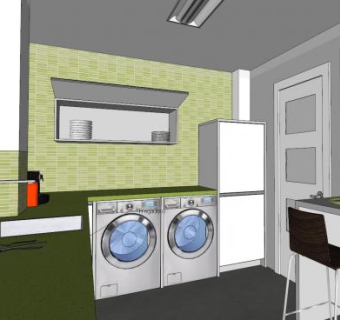 现代室内厨房家具SU模型下载_sketchup草图大师SKP模型