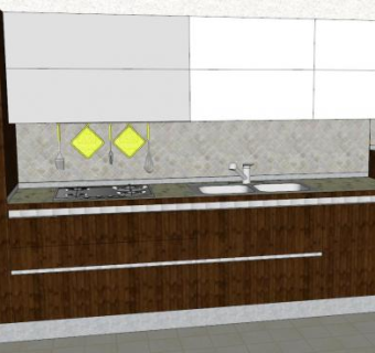 现代室内厨房橱柜SU模型下载_sketchup草图大师SKP模型