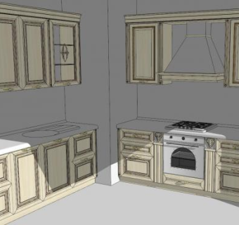 现代玛莎厨房SU模型下载_sketchup草图大师SKP模型