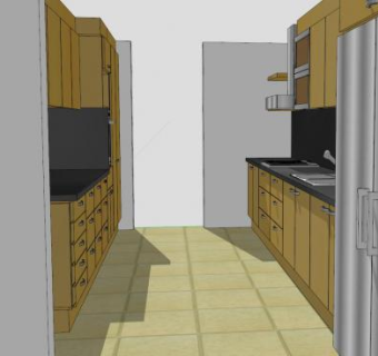 现代简约风格室内厨房SU模型下载_sketchup草图大师SKP模型