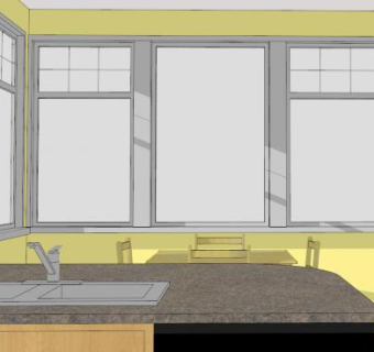现代黄色厨房SU模型下载_sketchup草图大师SKP模型