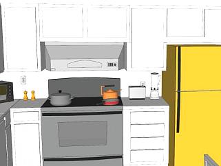 现代装修室内厨房SU模型下载_sketchup草图大师SKP模型
