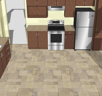 现代大型室内厨房SU模型下载_sketchup草图大师SKP模型