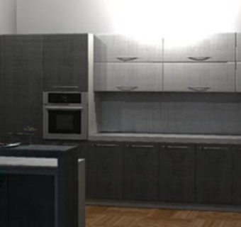 现代吧台室内厨房SU模型下载_sketchup草图大师SKP模型