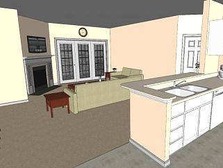 现代公寓装修厨房SU模型下载_sketchup草图大师SKP模型