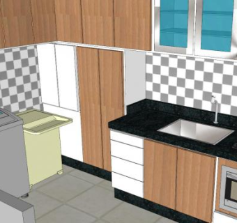 简约室内厨房SU模型下载_sketchup草图大师SKP模型