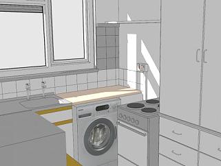 现代厨房浴室SU模型下载_sketchup草图大师SKP模型