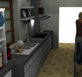 现代家具室内厨房SU模型下载_sketchup草图大师SKP模型