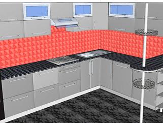 现代室内L<em>型厨房</em>SU模型下载_sketchup草图大师SKP模型