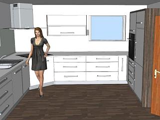 现代厨房<em>室内家具</em>SU模型下载_sketchup草图大师SKP模型
