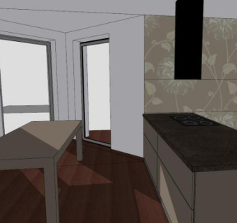 现代简约厨房家具橱柜SU模型下载_sketchup草图大师SKP模型