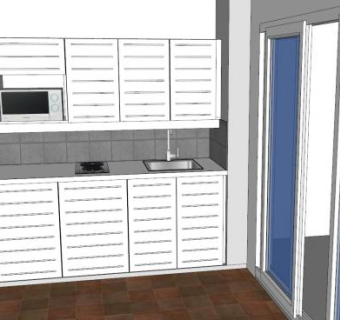 现代厨房套房SU模型下载_sketchup草图大师SKP模型