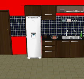 现代厨房室内橱柜SU模型下载_sketchup草图大师SKP模型