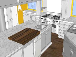 <em>现代家庭</em>厨房家具SU模型下载_sketchup草图大师SKP模型