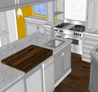 现代家庭厨房家具SU模型下载_sketchup草图大师SKP模型