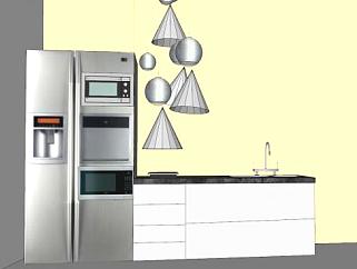 未来厨房<em>室内家具</em>SU模型下载_sketchup草图大师SKP模型