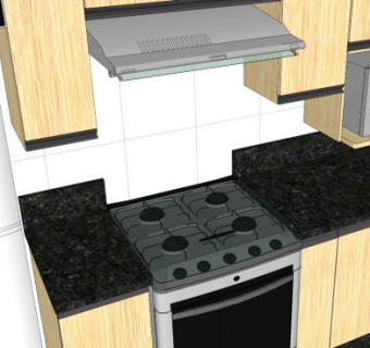现代家具室内厨房装修SU模型下载_sketchup草图大师SKP模型