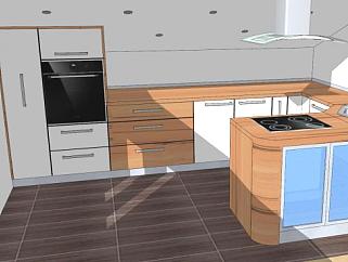 现代小型厨房<em>家具</em>SU模型下载_sketchup草图大师SKP模型