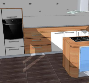现代小型厨房家具SU模型下载_sketchup草图大师SKP模型