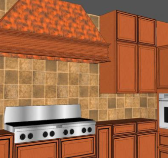 现代花哨厨房装修SU模型下载_sketchup草图大师SKP模型