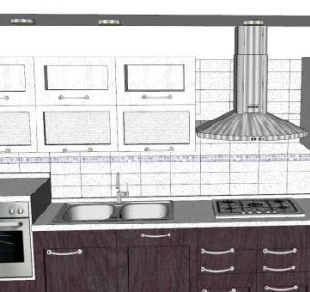 洛雷塔小型厨房SU模型下载_sketchup草图大师SKP模型