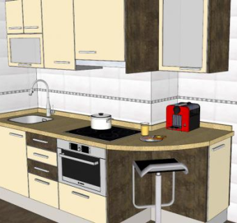 现代室内家具厨房橱柜SU模型下载_sketchup草图大师SKP模型