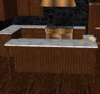 野人豪华厨房橱柜SU模型下载_sketchup草图大师SKP模型