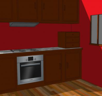 简约厨房家具SU模型下载_sketchup草图大师SKP模型