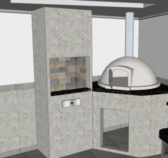 老式厨房室内家具SU模型下载_sketchup草图大师SKP模型