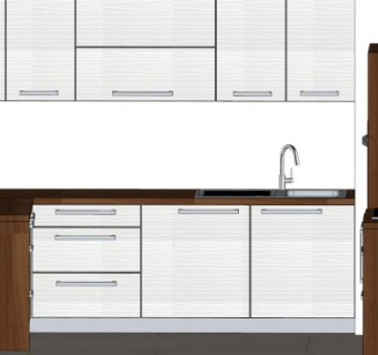 朴素简约厨房SU模型下载_sketchup草图大师SKP模型