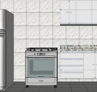 现代家具厨房装修SU模型下载_sketchup草图大师SKP模型