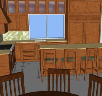 现代走廊厨房客厅SU模型下载_sketchup草图大师SKP模型