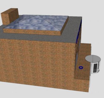 酒店大楼旋转门入口建筑SU模型下载_sketchup草图大师SKP模型