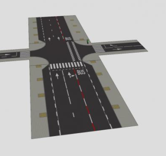十字路口路面和标志线SU模型下载_sketchup草图大师SKP模型