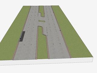 城市道路标志线路面SU模型下载_sketchup草图大师SKP模型