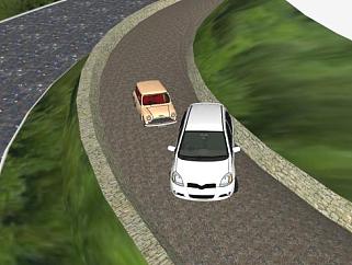 郊区公路上的车辆SU模型下载_sketchup草图大师SKP模型