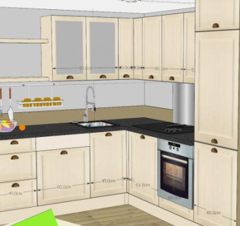 现代风室内厨房家具SU模型下载_sketchup草图大师SKP模型