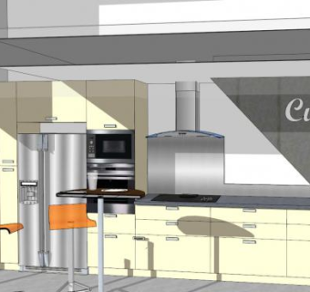 休闲家具厨房装修SU模型下载_sketchup草图大师SKP模型