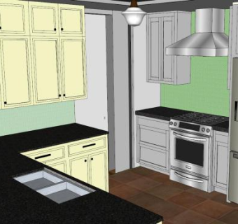 菲尔斯厨房室内装修SU模型下载_sketchup草图大师SKP模型