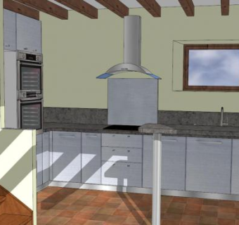 现代室内家具厨房装修SU模型下载_sketchup草图大师SKP模型