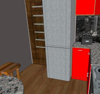 现代化室内厨房家具SU模型下载_sketchup草图大师SKP模型