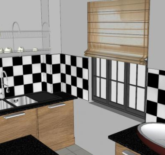 简易厨房室内装修SU模型下载_sketchup草图大师SKP模型