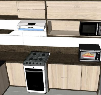 现代安娜厨房SU模型下载_sketchup草图大师SKP模型