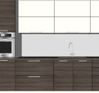 现代时尚厨房家具SU模型下载_sketchup草图大师SKP模型
